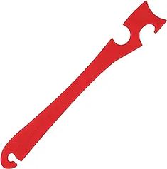 a large red wrench on a white background