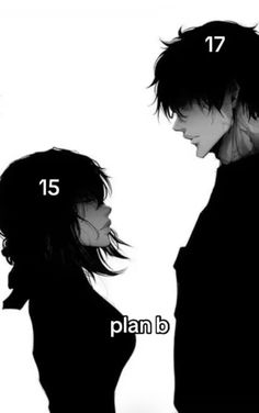 two people standing next to each other with numbers on their faces and the words plan b written below them