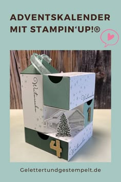 Besondere Adventskalender Verpackung für die 4 Sonntage im Advent. Momente der Ruhe von Stampin' Up! Diy Origami Wallet, Box Regalo, Handmade Paper Gifts, Stampin Up Weihnachten, Advent Calenders, Creative Box, Homemade Christmas Cards, How To Make Box