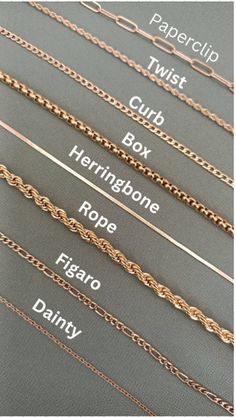 ⭐️18K Gold Filled Chains Necklace ⭐️  🌸18K Gold Filled Chain Necklace ,Curb Chain, Figaro Chain,Vine,Rope ,Paperclip Chain,Snake Chain,Mother's Day Gift,Gift For Him Christmas Gift For mom,Valentines day gift ----------------------------------- 🌸18K Gold Chains are handmade and you can wear everyday. Tarnish Free & Waterproof Chains. Perfect gift for her & Christmas Gift. C H A I N S * M A T E R I A L 🌸 PAPERCLIP CHAIN : 18K Gold Plated over Stainless Steel (4mm) 🌸HERRINGBONE CHAIN : 18K Gol Luxury Figaro Rope Chain Necklace As A Gift, Cheap Cable Chain Jewelry, V Chain Gold, Rose Gold Jewelry With Rope Chain For Gift, Rose Gold Curb Chain Necklace For Gift, Luxury Metal Necklace With Rectangular Pendant, Classic Gold Plated Rope Chain Jewelry, Luxury Gold Figaro Chain Rope Necklace, 14k Gold Rope Chain Necklace With Curb Chain