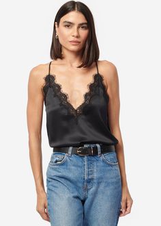 V-neckline, featuring a scallop lace trim Adjustable racerback straps Fulled lined Happy Hour Outfit, Dresses By Style, Capsule Wardrobe Casual, 2021 Outfits, Hair Styles 2022, First Date Outfits, Satin Camisole, Dresses For Weddings, Dresses For Summer