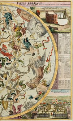 an old map with many different zodiacs on it