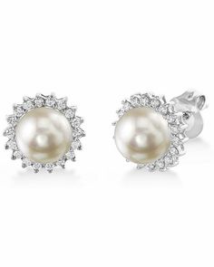 These beautiful pearl earrings feature two lustrous AA+ quality 7.0-7.5mm white Akoya pearls, imported directly from the pearl farms of Japan. The pearls are mounted on 14K gold with dazzling SI clarity diamonds.
These earrings can be customized to your specifications by choosing from the options on the right. Classic Akoya Pearl Diamond Earrings For Wedding, Classic Round Pearl Earrings, Fine Jewelry Pearl Earrings In Diamond White, Diamond White Pearl Earrings Fine Jewelry, Exquisite Pearl Drop Earrings, Classic Pearl Pendant Earrings For Anniversary, Classic Pearl Earrings With Pendant For Anniversary, Classic Akoya Pearl Earrings With Brilliant Cut, Diamond White Akoya Pearl Earrings For Wedding