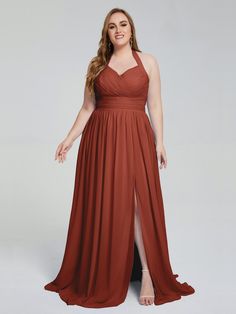 Rust Chocolate Bridesmaid Dresses, Brown Long Dress, Flowy Bridesmaid Dresses, Ruffles Bridesmaid Dresses, Brown Bridesmaid Dresses, Plus Size Bridesmaid Dresses, Rust Bridesmaid Dress, Long Dress Plus Size, Bridesmaid Dresses Boho