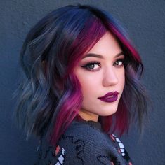 Two Color Hair, Hair Colour For Green Eyes, Vivid Hair Color, Fun Hair, Hair Dye Colors, Cool Hair, Hair Inspiration Color, Hair Colours, Hair Inspo Color