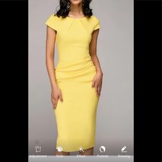 Nice Fit Quality Party Or Office Dress Elegant Yellow Dress For Date Night, Summer Bodycon Midi Dress For Dinner, Stretch Sheath Dinner Dress, Stretch Sheath Dress For Dinner, Fitted Mini Dress For Dinner In Spring, Sleeveless Bodycon Dress For Spring Dinner, Summer Dinner Bodycon Dress With Stretch, Fitted Midi Dress For Dinner, Elegant Yellow Bodycon Summer Dress