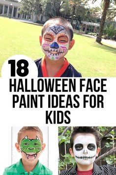 These Halloween face painting ideas for kids show spooky and creative ways to use face paint with your Halloween costume this year! And the designs are easier to make than you'd think. #halloween #facepaint #kidscostumes Backyard Fall Party, Easy Halloween Face Paint, Face Paint Ideas For Kids, Paint Ideas For Kids, Halloween Face Painting Ideas, Halloween Face Paint Ideas, Face Painting Halloween Kids, Kids Halloween Face, Easy Halloween Face Painting