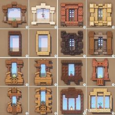 the different windows are made out of wood