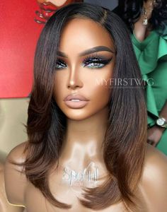 Glueless Wig Styles, 12 Inch Wig Hairstyles, Medium Length Lace Front Wigs, Glueless Lace Front Wigs Black Women, Layered Body Wave Wig, Lace Front Wigs For Black Women, Ombré Wigs, Glueless Wigs Black Women, High Ponytail Wig