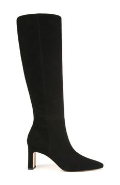 Soft leather brings timeless style to a knee-high boot designed with a squared toe and sleek heel. 2 3/4" heel (size 8.5) 16 1/2" shaft; 14 1/2" regular calf circumference 16 1/2" shaft; 16" wide calf circumference Leather upper/synthetic lining/rubber sole Imported Classic Knee-high Boots For Formal Occasions, Elegant Tall Heeled Boots With Stacked Heel, Elegant Square Toe Mid-calf Boots For Work, Formal Wide Calf Mid-calf Boots With Almond Toe, Formal Almond Toe Knee-high Boots For Fall, Formal Mid-calf Boots With Wide Calf And Almond Toe, Elegant Mid-calf Square Toe Boots For Workwear, Elegant Tall Heeled Boots For Workwear, Formal Mid-calf Boots With Wide Calf And High Shaft