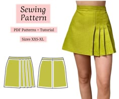 Skirt PDF Pattern Video Tutorial Size XXS-XL Skirt Pattern Sewing Pattern Pdf Sewing Pattern Mini Skirt Sewing Tutorial - Etsy Adjustable Clothing Ideas, Easy Patterns Sewing, Mini Skirt Sewing, Skirt Sewing Tutorial, Sew Skirt, A Line Skirt Pattern, Mini Skirt Pattern, Patterns Skirt, Sewing Patterns Skirt