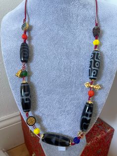 Dzi Bead Necklace - Etsy Tiger Teeth, Tiger Tooth, Stone Vase, Love Rocks, African Jewelry, Red Agate, Bead Necklace, The Universe, Necklace Etsy