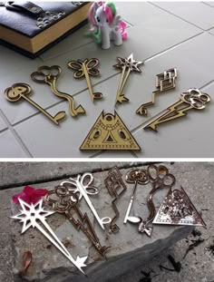 there are many different types of keys on the floor