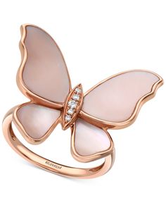 in stock Elegant Rose Gold Butterfly Ring In 14k Gold, Elegant 14k Rose Gold Butterfly Ring, Elegant Rose Gold 14k Gold Butterfly Ring, Elegant Rose Gold Butterfly Ring, Elegant Pink Butterfly Ring For Anniversary, Gold Butterfly Ring, Rose Gold Butterfly, Clover Ring, Smoky Quartz Ring