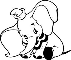 an elephant sitting on the ground coloring page