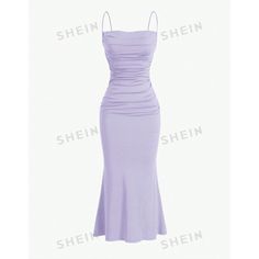 Shein Nwt Shein Mod Elegant Summer Halterneck Dress Purple Xs Adjustable Straps, Fitted With A-Line And Ruching On Side Size: Xs Condition: New With Tags Brand: Shein Purple Bodycon Dress, Purple Summer Dress, Purple Bodycon Dresses, Purple Long Dress, Dresses Shein, Pink Floral Maxi Dress, Long Bodycon Dress, Shein Dress, Green Maxi