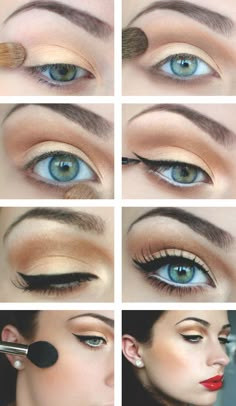 Love this 1950s Eyeliner, Maquillage Pin Up, 40s Makeup, 1940s Makeup, 1950s Makeup, 50s Makeup, Vintage Makeup Looks, Halloweenský Makeup, 1940s Hairstyles