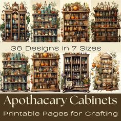 an image of apothecary cabinets printable pages for crafting or home decor