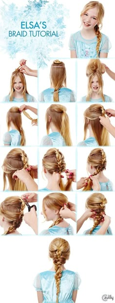 Frozen Hair Tutorial, Braid Crown Tutorial, Girls School Hairstyles, Beach Waves Hair Tutorial