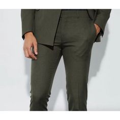 Boohoo Man Nwt Skinny Micro Textured Olive Green Dress Pants 34 75% Poly / 22% Viscose / 3% Elastane, Skinny Fit Dress Pants Size: 34 Waist Condition: New With Tags Brand: Boohoo Man Fitted Elastane Dress Pants For Summer, Fitted Full-length Cotton Dress Pants, Tailored Elastane Pants For Summer, Slim Bottoms For Workwear In Spring, Slim Spring Workwear Bottoms, Fitted Pants For Summer Business Casual, Slim Spring Bottoms For Workwear, Fitted Cotton Pants For Semi-formal Occasions, Semi-formal Stretch Bottoms For Spring