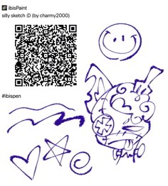 a qr code with an image of a cat and a smiley face on it