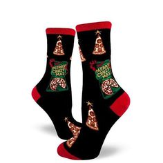 Merry Crustmas Women's Crew Socks Black Dinner Spread, Food Socks, Christmas Colorful, Bellingham Washington, Sock Lovers, Socks Style, Stylish Socks, Women Crew Socks, Mens Crew Socks