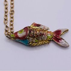 Brand New Koi Fish Pendant. Gold Tone Chain Necklace. Articulated Koi Fish Pendant. Handmade Necklace. Pendant’s Size: About 2 Inches. Necklace’s Length: 17.5 Inches. Cloisonne, Referred To As Ornamental Work In Which Glass, Enamel, And/Or Gemstones, Are Split Into Strips Of Compressed Wire Which Then Become Placed Edgeways On A Metal Backings, Typically Found In Gold Pieces. Cloisonne Is A French Term Also Known As Partition, Originated In The Turkish Culture. Despite This Piece Being Crafted I Chinese Necklace Pendants, Fish-shaped Enamel Jewelry As A Gift, Fish-shaped Enamel Jewelry For Gifts, Enamel Fish-shaped Jewelry For Gifts, Fish-shaped Enamel Jewelry Gift, Enamel Fish-shaped Jewelry As Gift, Fish-shaped Metal Jewelry For Gifts, Fish-shaped Metal Jewelry As A Gift, Fish Pendant Gold