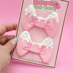 Decoden Frosted Super Cute Kawaii Hair Bows - Etsy Kawaii Hair Clips, Frosted Hair, Kawaii Hair, Hair Bows For Girls, Bows For Girls, Kawaii Hairstyles, Kawaii Accessories, Girl Hair Bows, Girls Bows