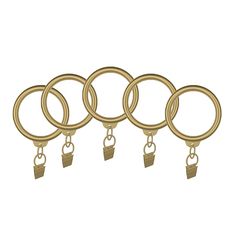 four gold colored metal rings with keys hanging from them