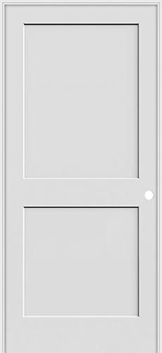 a white door with two panels on the side and one panel at the top,