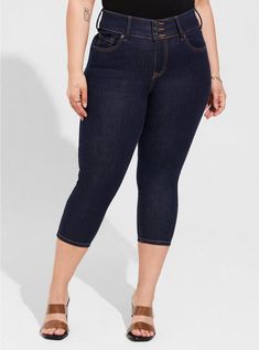 Crop Jegging Skinny Super Soft High-Rise JeanPlus Size Crop Jegging Skinny Super Soft High-Rise Jean, RINSE Spring Stretch Jeans With 5-inch Inseam, Stretch Denim Mid-rise Capris, Stretch Dark Wash Capris For Spring, Dark Wash Stretch Capris For Spring, Trendy Stretch Capri Jeans, Stretch Cropped Leg Jeggings, Stretch Mid-rise Capris, Stretch Denim High Rise Capris, Stretch High Rise Denim Capris