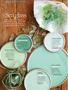 an open magazine with sea glass on it