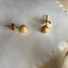 14k Yellow Gold Pav Ball Earrings - Nwot. Perfect Jewelry Staple, These Petite 0.75cm Round Earrings Have A Pav Finish, With Post/Clutch Closure. 0.5grams Of 14k Yellow Gold. Comes In Microfiber Jewelry Pouch With Cleaning Cloth. Gold Round Cluster Earrings, Hypoallergenic Yellow Gold Anniversary Earrings, Hypoallergenic Yellow Gold Earrings For Anniversary, Elegant Gold Hypoallergenic Cluster Earrings, Gold Cluster Earrings In Sterling Silver For Anniversary, Gold Sterling Silver Cluster Earrings For Anniversary, Gold Cluster Earrings For Formal Occasions, Dainty Gold Hypoallergenic Cluster Earrings, Dainty Gold Cluster Earrings Hypoallergenic