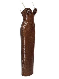 Feel like a million bucks in the Lorelei Brown Sequin Dress! This sequin occasion piece features a lovely maxi length, and a flirty split at the back. Perfect for those super special events coming up, pair this beauty with strappy heels, a clutch and statement jewellery to complete the look! Material: Sequin (100% Polyester) Invisible zipper opening at the back Stretch Factor: Slight Stretch Clean: Dry clean only Color may vary due to the lighting on images. The product images (without model) ar Brown Sequin Dress, Brown Sequin Dresses, Sequined Dress, Jumpsuits And Romper, Statement Jewellery, Feather Dress, Maxi Dress Green, Sequin Fabric, Embellished Dress