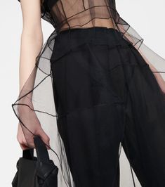 Сетчатая макси-юбка черного цвета - Acne Studios | Митереза Elegant Mesh Bottoms For Evening, Chic Mesh Bottoms With Tulle Skirt, Chic Mesh Bottoms For Evening, Chic Mesh Bottoms For Evening Wear, Elegant Sheer Mesh Skirt, Evening Sheer Maxi Skirt, Sheer Long Skirt For Evening, Spring Evening Mesh Skirt, Sheer Nylon Skirt For Spring