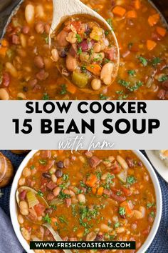 slow cooker 15 bean soup with ham