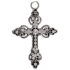 Display your creativity proudly with Ornate Cross Pendant! Featuring an ornate cross shape with rhinestones, this pendant is perfect for attaching to a chain, ribbon, or bead strand and creating a fun, unique necklace or bracelet! Details: Length: 1 3/4" Width: 1 3/8" Metal Color: Antique Silver Card contains 1 pendant. Silver Cross Pendant For Wedding, Ornate Cross, Silver Card, Cross Shape, Cross Svg, Cross Art, Jewelry Charms Pendants, Rhinestone Cross, Cross Patterns