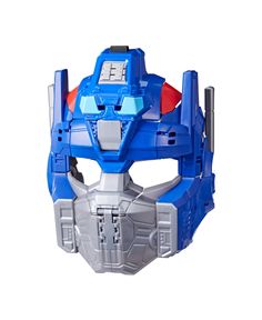 a blue and red robot mask on a white background