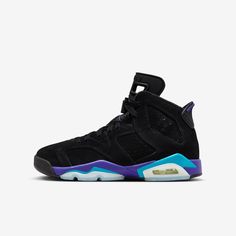 (GS) Air Jordan 6 Retro 'Black / Aqua' (2023) 384665-004 - SOLE SERIOUSS (1) Stylish Kids Fashion, Gentlemen Wear, Jordan Retro 6, Air Jordan 6 Retro, Nike Snkrs, Jordan Model, Jordan 6 Retro, Trendy Sandals, Air Jordan 6