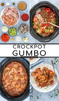 crockpot gumbo with shrimp and vegetables in it