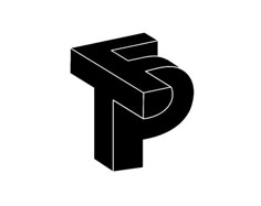 the letter p is shown in black and white