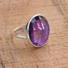 Natural amethyst ring Sterling Silver ring cocktail ring | Etsy Formal Amethyst Ring With Large Stone, Purple Faceted Ring For Formal Occasions, Formal Faceted Amethyst Ring, Elegant Purple Ruby Ring Round Shape, Formal Faceted Purple Ring, Elegant Purple Ruby Ring Round Cut, Formal Purple Faceted Ring, Formal Amethyst Rings With Large Stone, Elegant Faceted Purple Rings