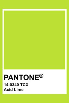 pantone's lime green color is shown with the words acid lime on it