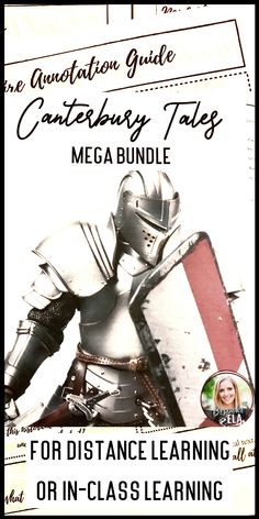 Check out the Bespoke ELA Canterbury Tales mega bundle for targeting reading and writing workshop in secondary ELA British Literature. Lots of options for pre-reading, reading, and post-reading with assessments, close reading guides, and writing workshop extensions. This bundle is also good for distance learning or remote teaching. #canterburytales #britishliterature #readingworkshop High School Reading Comprehension, High School Reading