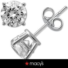 in stock Macy's Diamond Earrings With Prong Setting As Gift, Macy's Round Cut Diamond Earrings, Macy's Brilliant Cut Diamond White Diamond Earrings, Macy's Brilliant Cut Diamond White Earrings, Macy's Brilliant Cut Round Earrings, Macy's Classic Brilliant Cut Diamond Earrings, Classic Brilliant Cut Earrings By Macy's, Macy's Classic Brilliant Cut Earrings, Classic Round Diamond Earrings From Macy's