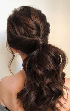 Wedding Ponytail, Ponytail Hairstyles Easy, Long Hair Wedding Styles, Wedding Hair Inspiration, روتين العناية بالبشرة, Long Brown Hair, Hair Up Styles, Penteado Cabelo Curto, Hair Do