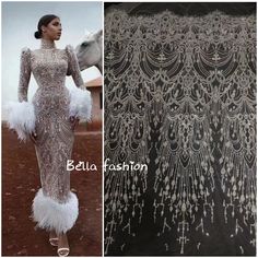 We offer a variety of fashion handmade fabric，those are widely use for wedding dress，garment and fashion cloth. we sell it by yard，our minimum order is 1 yards，and we always package it 15 yards for one roll，the width is 125cm/48inch Material ： sequins ,peals ,mesh ，Rayon,polyester. Symmetrical embroidery floral pattern, with lovely flowers in the middle, scalloped border. You can also cut and use separately. Perfect for dress, tops, wedding veil. You can split the piece up and have one scalloped 2023 Gowns, Wedding Dress Fabric, Reception Dresses, Beaded Lace Fabric, Scalloped Border, Fashion Beads, Fashion Vogue, Wedding Dress Fabrics, Dress Tops