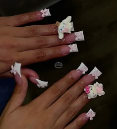 Unusual Nail Designs, Hard Nails, Short Square Acrylic Nails, Acrylic Nails Coffin Pink, Cartoons Movies