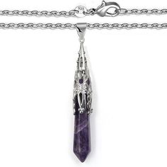 Shipped In Elegant Gift Packaging We Guarantee All Our Items Item Details Description: 925 Sterling Silver Chain 24" Necklace With Natural Healing Amethyst Pillar Pendulum Healing Pendant Necklace Material: 925 Sterling Silver Stamped: 925 Neckalce Length: 24" Inches Stones Type: Natural Amethyst Clasp: Lobster Clasp Your Business Is Appreciated Mother's 5OFFBOGO 5 OFF Any 2 Hexagon Pendant, 925 Sterling Silver Chain, Fine Jewellery Necklace, Amethyst Gemstone, Natural Healing, Elegant Gift, Sterling Silver Chain, Gift Packaging, Lobster Clasp