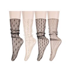 PRICES MAY VARY. ❥【Size & Package】 Medium Size. The sheer lace mesh socks have little strechy due to the material. One size but they are heeless slouch socks, and long enough, suitable for most women and girls wear. ❥【Pretty Novelty Slouch socks】Pretty decorated sheer slouch socks are stylish, fashion and beautiful, which can make you elegant and sexy. With a bow and a lace line, the cute ultra thin lace sheer slouch socks are more adorable and novelty. The creative design will let you get lots Mesh Socks Outfit, Tulle Socks, Loose Socks, Pretty Socks, Slouch Socks, Mesh Socks, Socks Cute, Sheer Socks, Funky Design